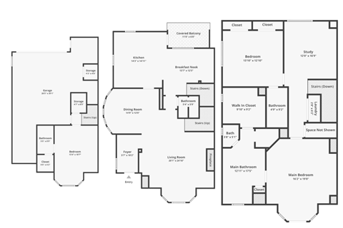 Floor plan for 3 beds, 2.5 baths, 2963 sqft